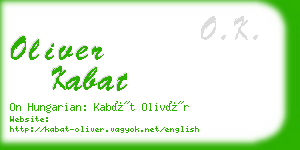 oliver kabat business card